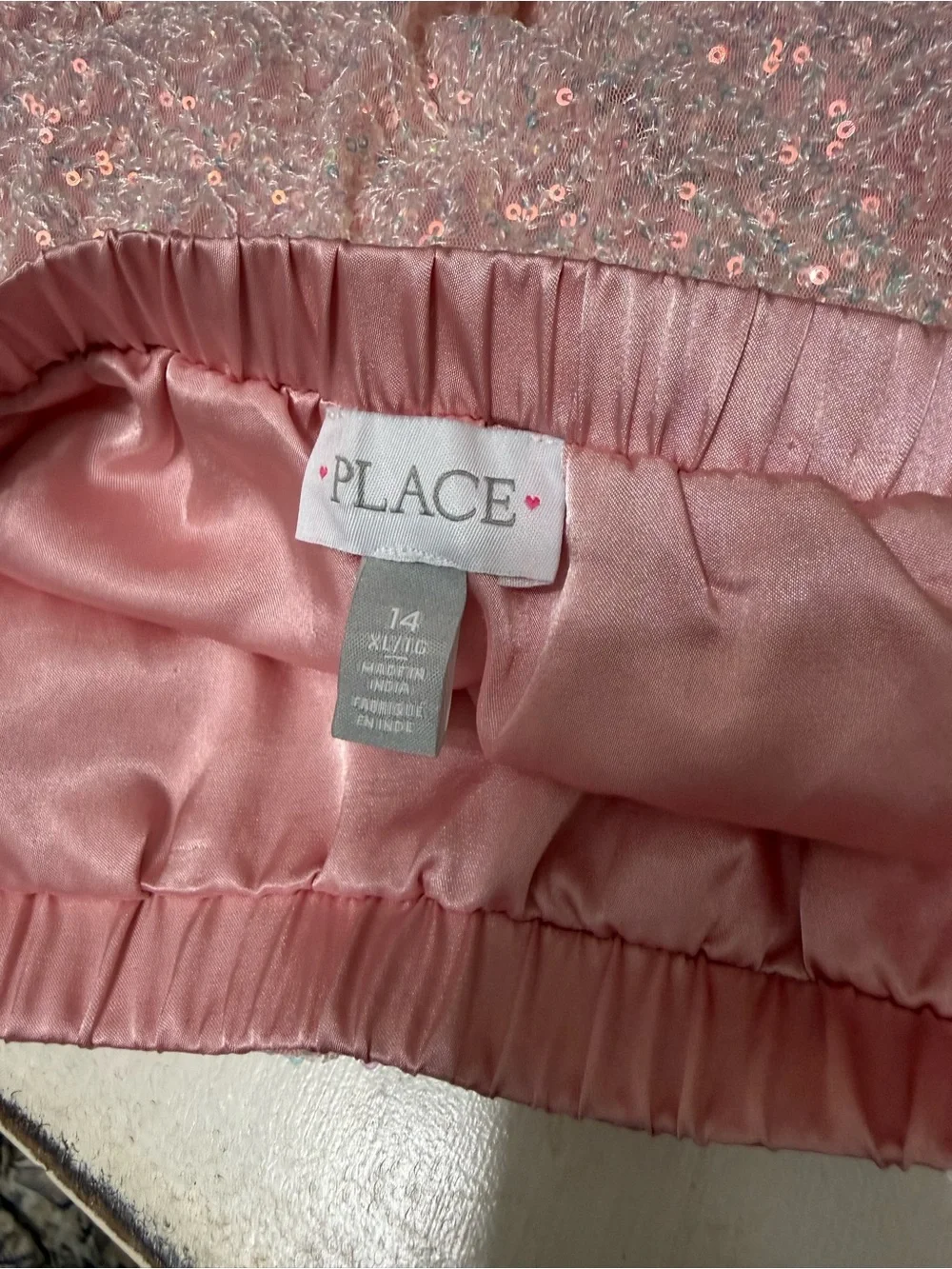 The Children's Place Pink Sequin Tiered Skater Skirt